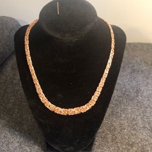 Rose-gold tone and gold tone necklace set